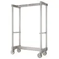 QUARTER TROLLEY WITH FIXED HOOKS - Mod. CAR QUARTI FISSO - Anodized aluminium frame - N. 6 hooks - Wheels - Dimensions cm L 160 x P 70 x 220h