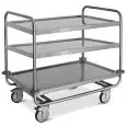 Heavy-duty service trolley - Model 1405CP - AISI 304 stainless steel structure - welded shelves - 3 shelves - shelf cm 80 x 50 - capacity 200 kg - Dimensions cm 89 x 59 x 95 h