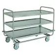 Heavy-duty service trolley - Model 1405P - AISI 304 stainless steel structure - welded shelves - 3 shelves - shelf cm 100 x 50 - capacity 200 kg - Dimensions cm 109 x 59 x 95 h