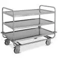 Heavy-duty service trolley - Model 1407P - AISI 304 stainless steel structure - welded shelves - 3 shelves - shelf cm 100 x 60 - capacity 200 kg - Dimensions cm 109 x 69 x 95 h