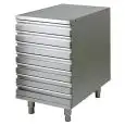 AMBIENT PIZZA DRAWER SET FOR PIZZA DOUGH CONTAINERS - STAINLESS STEEL 201 - Dimensions cm L52 x D80 x h81 - PIZZA DOUGH CONTAINERS NOT INCLUDED