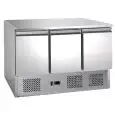 REFRIGREFRIGERATED SALADETTE AND COUNTER - Mod. G-S903TOP FC - STATIC COOLING - GASTRONORM 1/1 (cm 53x32,5) - TRIPLE SOLID DOOR - Temperature range +2°/+8°C - Dimensions cm L136,5 x D70 x h85 - CE APPROVED