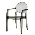 CHAIR IGLOO - MOD. 2355 - POLYCARBONATE FRAME WITH ARMRESTS - INDOOR/ OUTDOOR USE - STACKABLE - DIMENSIONS cm L 57 x D 54 x H 87 - EC STANDARDS