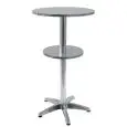 TABLE - MOD. MTA016K - ALUMINIUM BASE - STAINLESS STEEL TOP ø cm 60 - LOWER TOP ø cm 40 - FOR OUTDOOR USE - SIZE cm ø 60 x h 112 - CE STANDARD