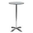 TABLE - MOD. MTA010 - ALUMINIUM BASE - STAINLESS STEEL TOP ø cm 60 - FOR OUTDOOR USE - DIM. cm ø 60 x h 106 - CE STANDARD