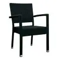 CHAIR WITH ARMRESTS - MOD. L80804 - WHITE, BLACK OR BROWN ALUMINIUM STRUCTURE - POLYETHYLENE WIRE COVERING - SEAT HEIGHT 44 cm - STACKABLE UP TO 5 PIECES - FOR OUTDOOR USE - PACK OF N. 5 - DIM. cm W 47 x D 45 x h 87