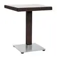TABLE - MOD. CTS0022 - WHITE, BLACK OR BROWN ALUMINIUM STRUCTURE - POLYETHYLENE WIRE COATING - TEMPERED GLASS TOP - STAINLESS STEEL BASE - FOR OUTDOOR USE - DIM. cm W 70 x D 70 x h 75 - CE STANDARD