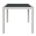 TABLE - MOD. MCQ80 - WHITE BLACK OR BROWN ALUMINUM STRUCTURE - POLYETHYLENE WIRE COATING - TEMPERED GLASS TOP - FOR OUTDOOR USE - DIM. cm W 80 x D 80 x h 75 - CE STANDARD
