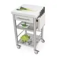 KITCHEN TROLLEY - mod. 690501 auxilium - made from stainless steel - white Corian worktop and drawer coating - with n.1 drawer