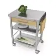 KITCHEN TROLLEY - mod. 691701 auxilium - made from stainless steel - stainless steel worktop and white ironwood drawer coating - with n.1 drawer