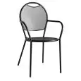 CHAIR WITH ARMRESTS - MOD. C78A - PAINTED STEEL STRUCTURE - SEAT HEIGHT cm 44.5 - STACKABLE UP TO 6 PIECES - FOR OUTDOOR USE - DIM. cm L 42 x W 48 x H 90 - CE STANDARD