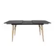 Table - colour black - Structure in metal painted e wood, extendable top in glass stone effect, Thickness 10,5 mm - Model 1445-A75GB