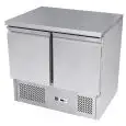 REREFRIGERATED SALADETTE AND COUNTER - STAINLESS STEEL AISI 304 - Mod. ESL3801GR - ENERGY CLASS A - STATIC COOLING - GASTRONORM 1/1(cm 53 x 32,5) - N. 2 REFRIGERATED DOORS - TEMPERATURE -2°/+8°C - Dim. cm. L 90 x D 70 x h 94,3 - CE APPROVED
