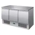 REFRIGERATED SALADETTE AND COUNTER - STAINLESS STEEL AISI 304 - Mod. ESL3851GR - ENERGY CLASS A - STATIC COOLING - GASTRONORM 1/1(cm 53 x 32,5) - N. 3 REFRIGERATED DOORS - TEMPERATURE -2°/+8°C - Dim. cm. L 136,5 x D 70 x h 94,3 - CE APPROVED