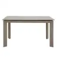 Table - colour dove grey - Structure in metal painted, extendable top in glass Thickness 8 mm, extension in lacquered MDF - Model 1450-28DTG9G