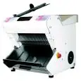 AUTOMATIC COUNTER CUTTER FOR BREAD with inclined loading - single or continuous pusher - Max cutting width cm: 42 or 52 - Cutting height cm 6/17 - Power supply 400V THREE-PHASE - Power Kw 0,75 - CE STANDARD