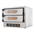 ELECTRIC PIZZA OVEN - Mod CUBO_2 - Glass doors - 2 chambers - Refractory sole - Chamber dimensions L 61 x D 52 x H 11 (x2) cm - Number of pizzas 2 + 2 (Ø 30 cm) - Power 4,8 kW - Three-phase or single-phase