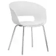 Poltroncina - colour white - ​Structure in metal chrome, scocca in polypropylene, cuscino in ecopelle - Model 1486-YG91-W