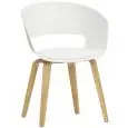 Poltroncina - colour white - Structure in wood multistrato di beech, scocca in polypropylene, cuscino in ecopelle - Model 1488-YG93W-01