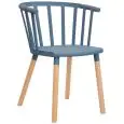 Poltroncina - colour blu - Structure in metal painted, legs in wood, scocca in polypropylene - Model 1525-D24B-01