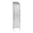 N. 2 compartment stainless steel wardrobe locker - n. 2 doors