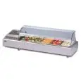 REFRIGERATED COUNTERTOP DISPLAY - SERIES: GASTROSERVICECOLDC - STAINLESS STEEL FRAME - HOLDS GN PANS (ALL GN SIZES MAx H 10 cm) - TEMPERATURE °C +2/+10 - SINGLE PHASE - STATIC COOLING - CURVED GLASS