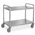 Heavy-duty industrial trolley - Model 1560-2PL - AISI 304 stainless steel structure - 2 shelves - shelf cm 100 x 58 - capacity 300 kg - Dimensions cm 108 x 61 x 93 h