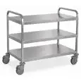 Heavy-duty industrial trolley - Model 1560-3PL - AISI 304 stainless steel structure - 3 shelves - shelf cm 100 x 58 - capacity 300 kg - Dimensions cm 108 x 61 x 93 h