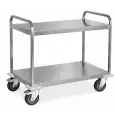 Heavy-duty industrial trolley - Model 1570-2PL - AISI 304 stainless steel structure - 2 shelves - shelf cm 100 x 58 - capacity 500 kg - Dimensions cm 108 x 61 x 96 h
