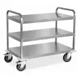 Heavy-duty industrial trolley - Model 1570-3PL - AISI 304 stainless steel structure - 3 shelves - shelf cm 100 x 58 - capacity 500 kg - Dimensions cm 108 x 61 x 96 h
