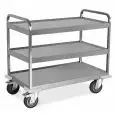 Heavy-duty industrial trolley - Model 1570-3PV - AISI 304 stainless steel structure - 3 shelves - shelf cm 100 x 58 - capacity 500 kg - Dimensions cm 108 x 61 x 96 h