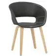 Poltroncina - colour black - Structure in wood multistrato di beech, scocca imbottita, rivestimento in ecopelle - Model 1587-YG101-P13-black