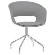 Poltroncina - colour grey - Structure in metal chrome, scocca in polypropylene, cuscino in ecopelle - Model 1589-YG103-G-01