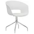 Poltroncina - colour white - Structure in metal chrome, scocca in polypropylene, cuscino in ecopelle - Model 1589-YG103W-01