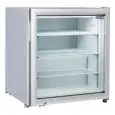 UNDERCOUNTER FRIDGE - WHITE STEEL - STATIC COOLING - Mod. RNG90 - CAPACITY Lt 90 - N. 1 GLASS DOOR - Temperature -15°/-20°C - Dim. cm L 61 x D 54 x h 68,5 - CE approved
