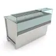 PIZZA DISPLAY - MOD. BREAK PIZZA VBD115 - FINISHING PANELS NOT INCLUDED - FLAT HINGED GLASS FRONT - PAINTED STEEL TUBULAR BASE - STAINLESS STEEL TOP - N. 3 DRAWERS 1/6 - DIM. Cm P 68,8 x H 115,1