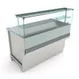 PIZZA DISPLAY - MOD. BREAK PIZZA VAD - FINISHING PANELS NOT INCLUDED - HIGH FLAT HINGED GLASS FRONT - PAINTED STEEL TUBULAR BASE - STAINLESS STEEL TOP - N. 3 DRAWERS 1/6 - DIM. Cm P 68,8 x H 135