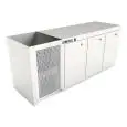 RECESSED REFRIGERATED UNDER BAR COUNTER - MOD. CIR850/TN200 - Positive Temperature (fridge) +4°C/+8°C - L. 200 cm - BUILT-IN CONDENSING UNIT