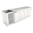 RECESSED REFRIGERATED UNDER BAR COUNTER - MOD. CIR850/TN250 - Positive Temperature (fridge) +4°C/+8°C - L. 250 cm - BUILT-IN CONDENSING UNIT