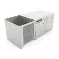 RECESSED REFRIGERATED UNDER BAR COUNTER - MOD. CIR609/TN150 - Temperature TN +4°C/+8°C - L. 150 cm - BUILT-IN CONDENSING UNIT - STATIC COOLING - POWER W 267 - CAPACITY lt 387
