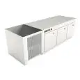 RECESSED REFRIGERATED UNDER BAR COUNTER - MOD. CIR609/TN200 - Temperature TN +4°C/+8°C - L. 200 cm - BUILT-IN CONDENSING UNIT - STATIC COOLING - POWER W 357 - CAPACITY lt 526