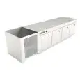 RECESSED REFRIGERATED UNDER BAR COUNTER - MOD. CIR609/TN250 - Temperature TN +4°C/+8°C - L. 250 cm - BUILT-IN CONDENSING UNIT - STATIC COOLING - POWER W 468 - CAPACITY lt 663