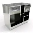 AMBIENT BACK COUNTER FOR COFFEE MACHINE - FINISHING PANELS NOT INCLUDED - MOD. RBBNMC63I125 - STAINLESS STEEL STRUCTURE - DIMENSIONS Cm L 125 x D 63 x h 110
