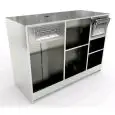 AMBIENT BACK COUNTER FOR COFFEE MACHINE - FINISHING PANELS NOT INCLUDED - MOD. RBBNMC63I150 - STAINLESS STEEL STRUCTURE - DIMENSIONS Cm L 150 x D 63 x h 110