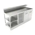 REFRIGERATED UNDER BAR COUNTER - FINISHING PANELS NOT INCLUDED - MOD. BBR20CB2V - SINGLE PHASE V 230/50Hz - DESIGNED FOR BAR TOP APPLICATIONS - NO-DRIP EDGE - BUILT-IN CONDENSING UNIT - DIMENSIONS Cm L 200 x D 70 x h 113,1