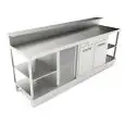 REFRIGERATED UNDER BAR COUNTER - FINISHING PANELS NOT INCLUDED - MOD. BBR25CB2V - SINGLE PHASE V 230/50Hz - DESIGNED FOR BAR TOP APPLICATIONS - NO-DRIP EDGE - BUILT-IN CONDENSING UNIT - DIMENSIONS Cm L 250 x D 70 x h 113,1