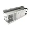 REFRIGERATED UNDER BAR COUNTER - FINISHING PANELS NOT INCLUDED - MOD. BBR30CB3V - SINGLE PHASE V 230/50Hz - DESIGNED FOR BAR TOP APPLICATIONS - NO-DRIP EDGE - BUILT-IN CONDENSING UNIT - DIMENSIONS Cm L 300 x D 70 x h 113,1