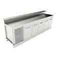 REFRIGERATED UNDER BAR COUNTER - FINISHING PANELS NOT INCLUDED - MOD. BBR30CB5V - SINGLE PHASE V 230/50Hz - DESIGNED FOR BAR TOP APPLICATIONS - NO-DRIP EDGE - BUILT-IN CONDENSING UNIT - DIMENSIONS Cm L 300 x D 70 x h 113,1