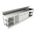 REFRIGERATED UNDER BAR COUNTER - FINISHING PANELS NOT INCLUDED - MOD. BBR35CB3V - SINGLE PHASE V 230/50Hz - DESIGNED FOR BAR TOP APPLICATIONS - NO-DRIP EDGE - BUILT-IN CONDENSING UNIT - DIMENSIONS Cm L 350 x D 70 x h 113,1
