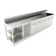 REFRIGERATED UNDER BAR COUNTER - FINISHING PANELS NOT INCLUDED - MOD. BBR35CB5V - SINGLE PHASE V 230/50Hz - DESIGNED FOR BAR TOP APPLICATIONS - NO-DRIP EDGE - BUILT-IN CONDENSING UNIT - DIMENSIONS Cm L 350 x D 70 x h 113,1